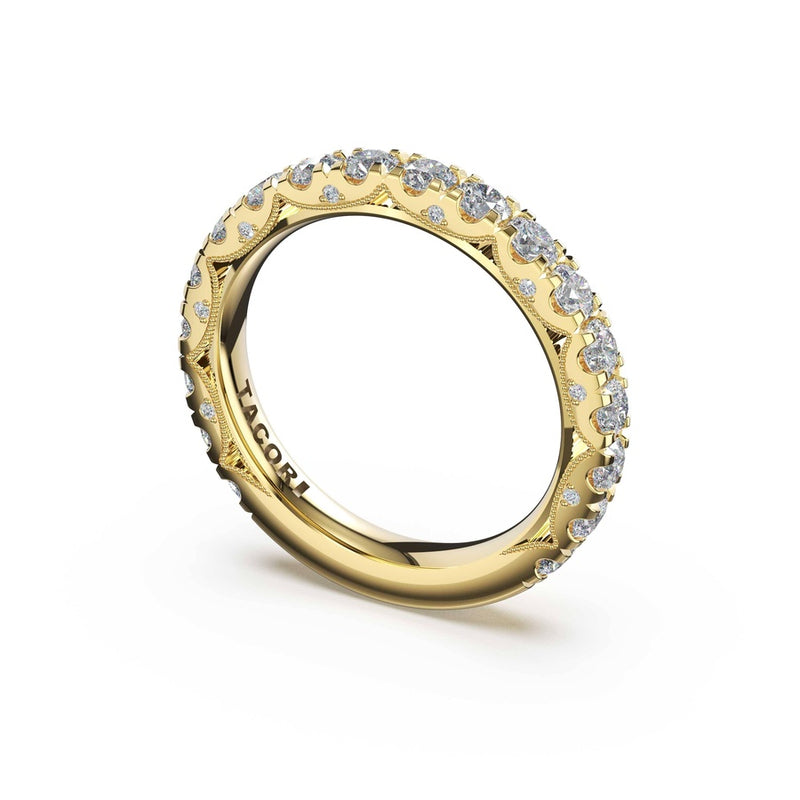 French Pavé Diamond Wedding Band