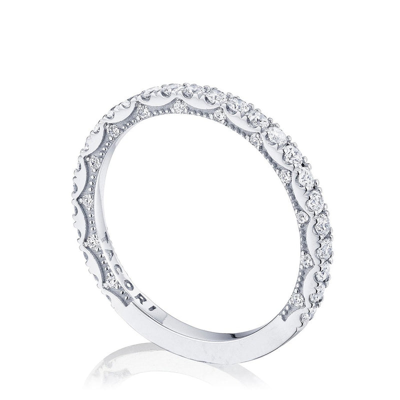 French Pavé Diamond Wedding Band