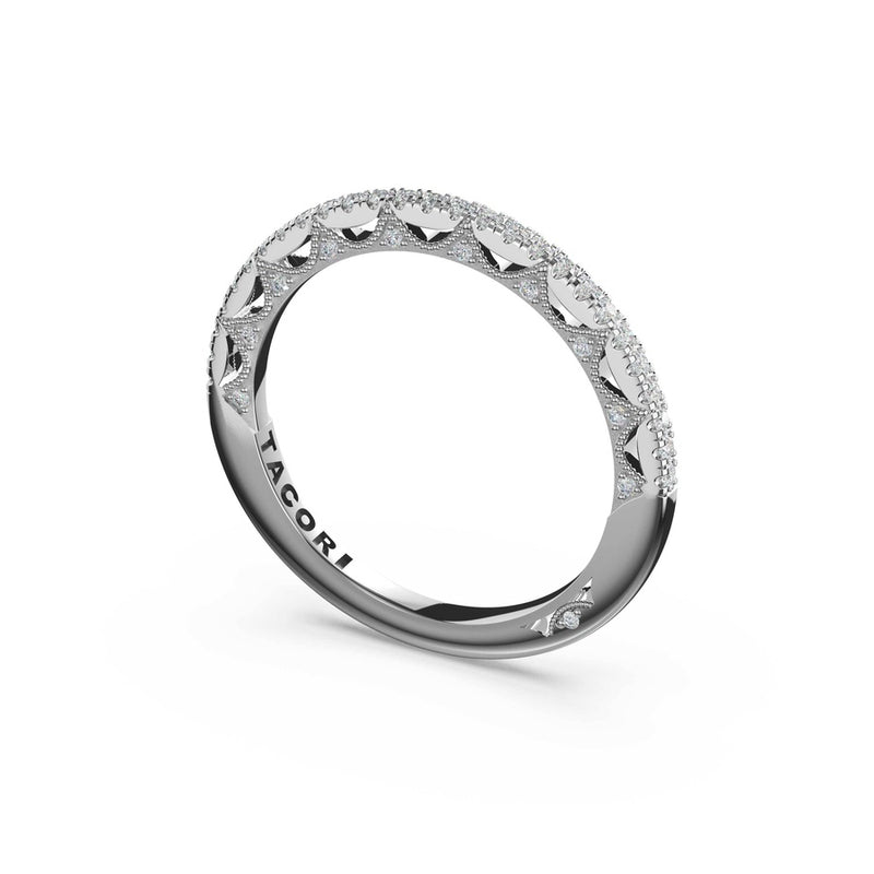French Pavé Diamond Wedding Band