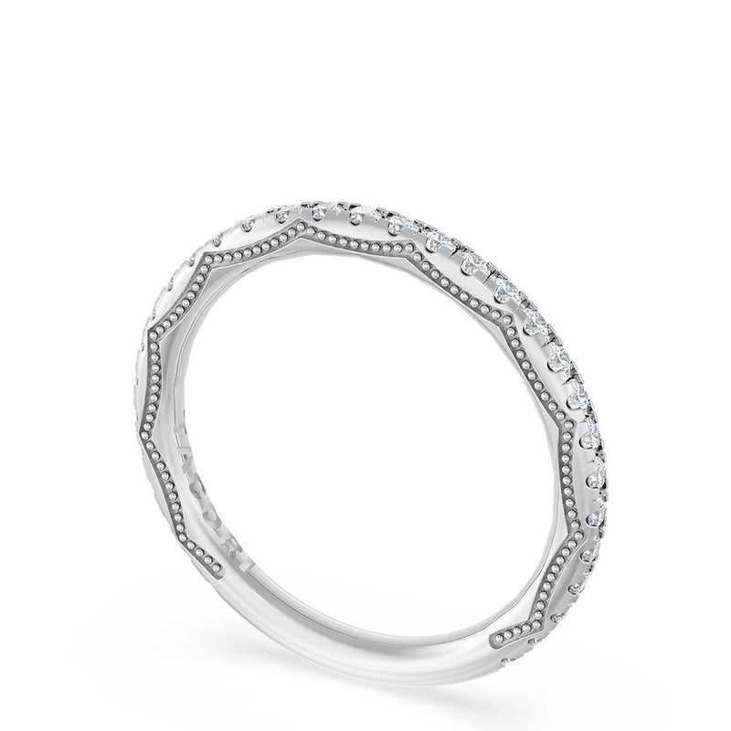 French Pavé Diamond Wedding Band, 2.0mm