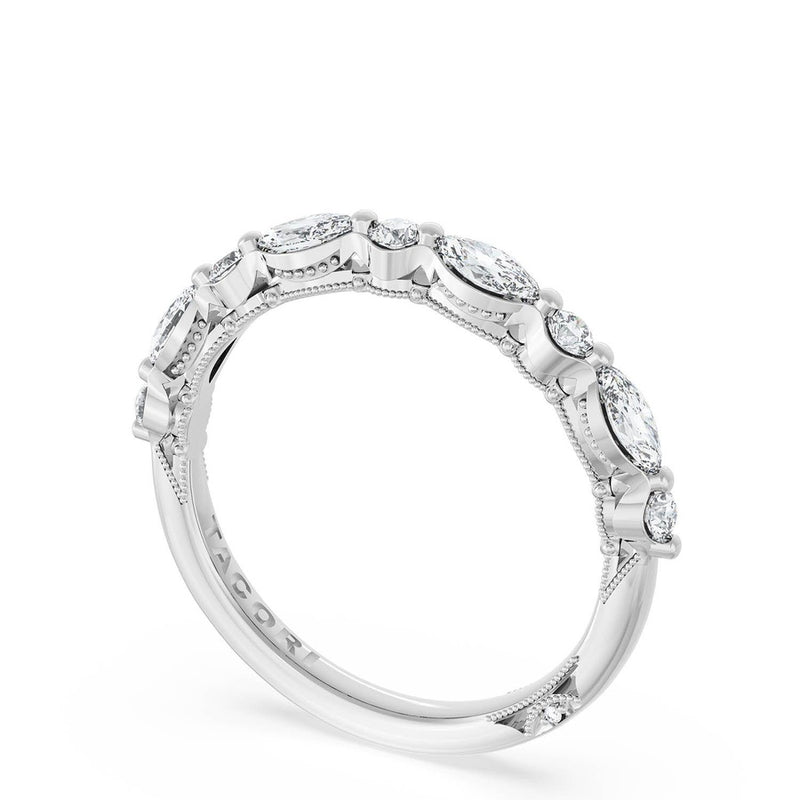 Marquise and Round Diamond Wedding Band, 2.80mm
