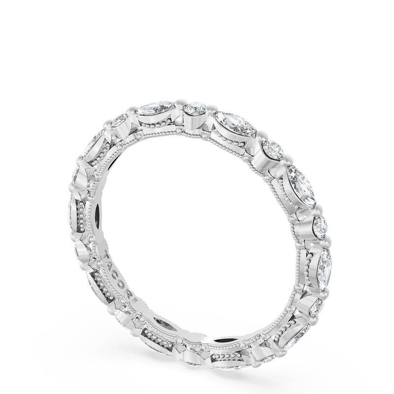 Marquise and Round Diamond Wedding Band, 2.20mm