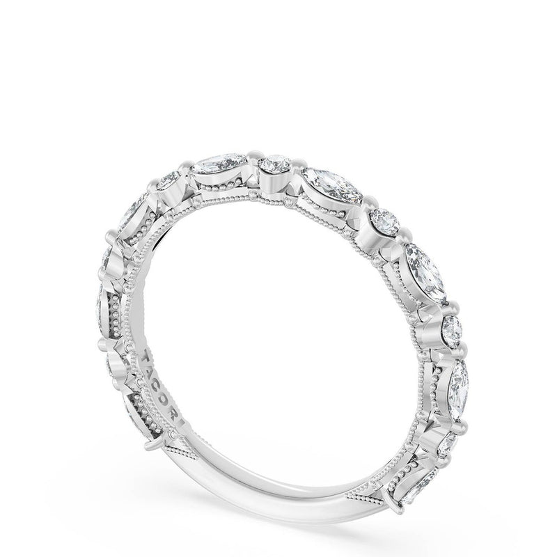 Marquise and Round Diamond Wedding Band, 2.20mm