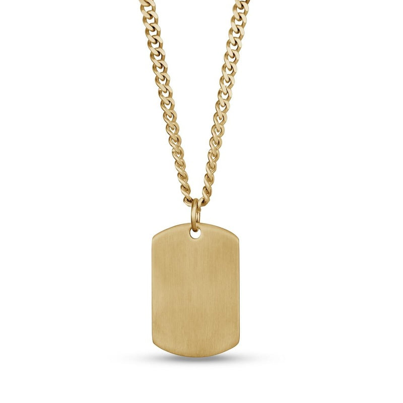 GOLD STEEL BRUSHED DOG TAG