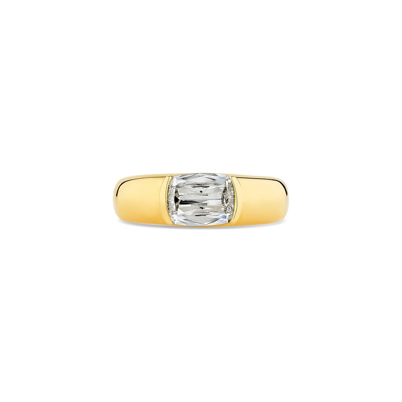 1.05CT S2KV NAT. CUSH GIA HALF-BEZEL SET14KY E/R
