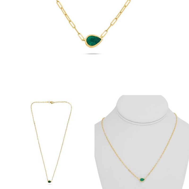 14KY .56CT EM NECKLACE 18"