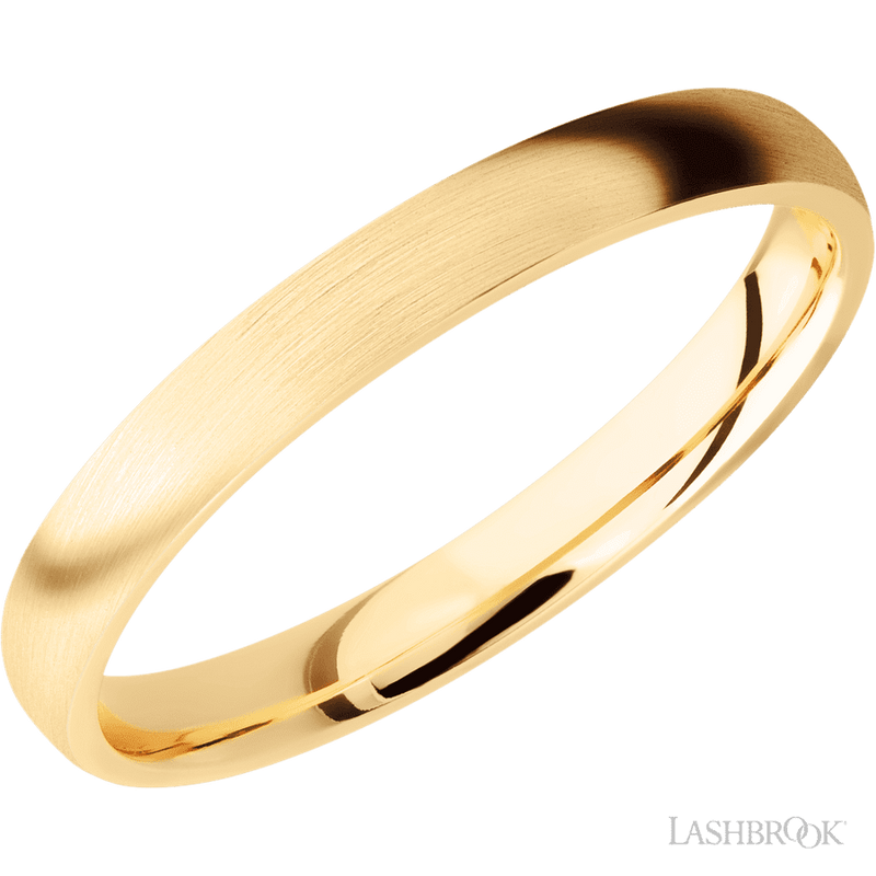 3 mm wide Domed 14K Yellow Gold band.