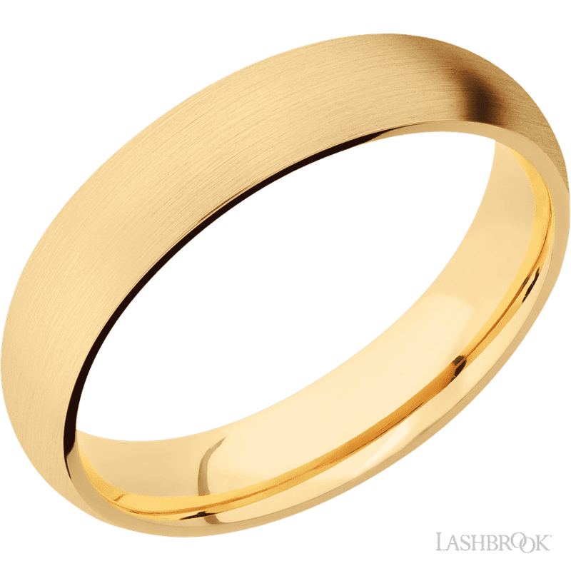 5 mm wide Domed 14K Yellow Gold band.