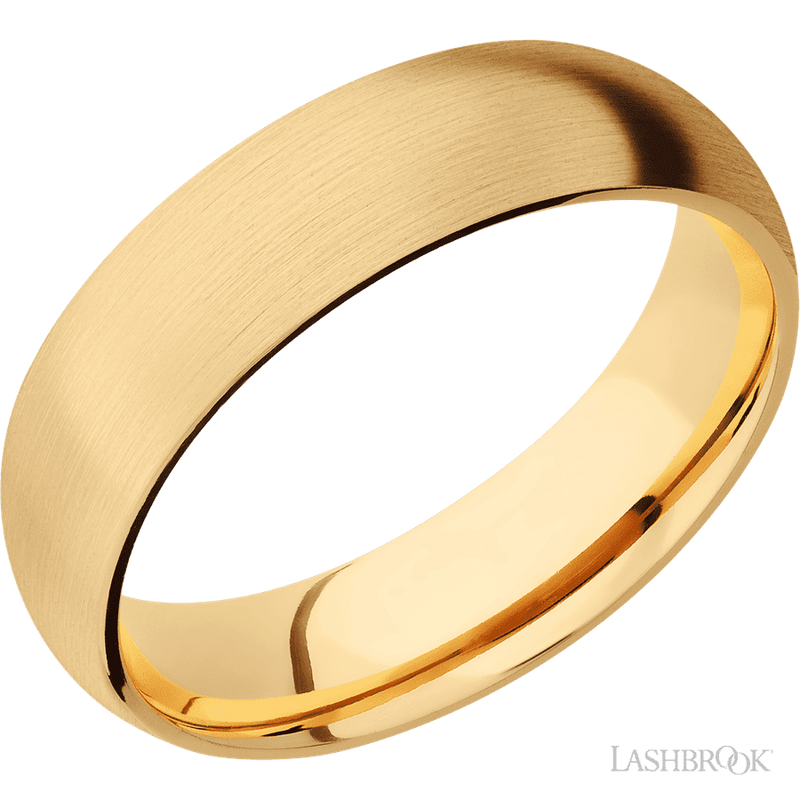 6 mm wide Domed 14K Yellow Gold band.