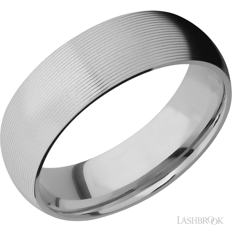 7 mm wide Domed Titanium band.