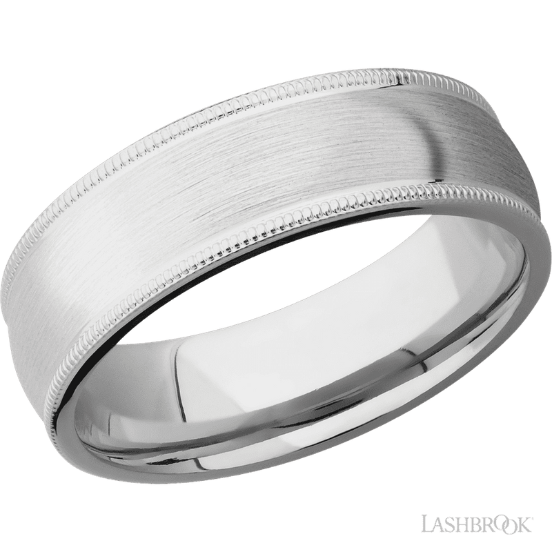 7 mm wide Domed Milgrain Edges Cobalt Chrome band.