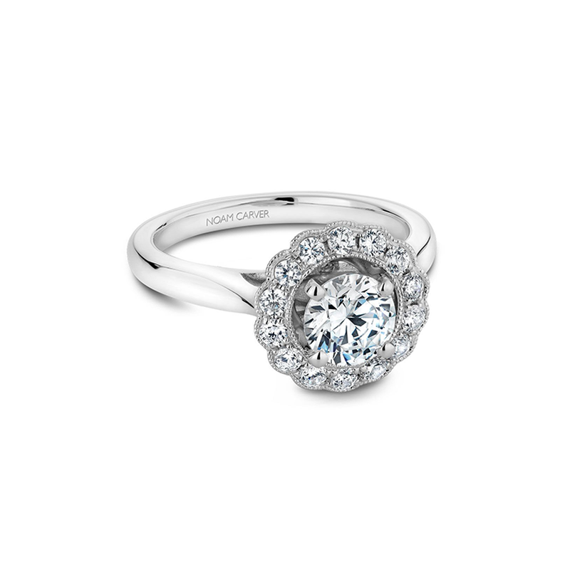 Noam Carver Floral Engagement Ring B086-01A