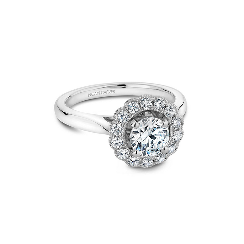Noam Carver Floral Engagement Ring B086-01A