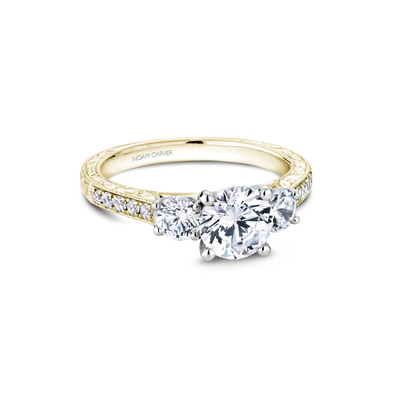 Noam Carver 3 Stone Engagement Ring B206-01YWA