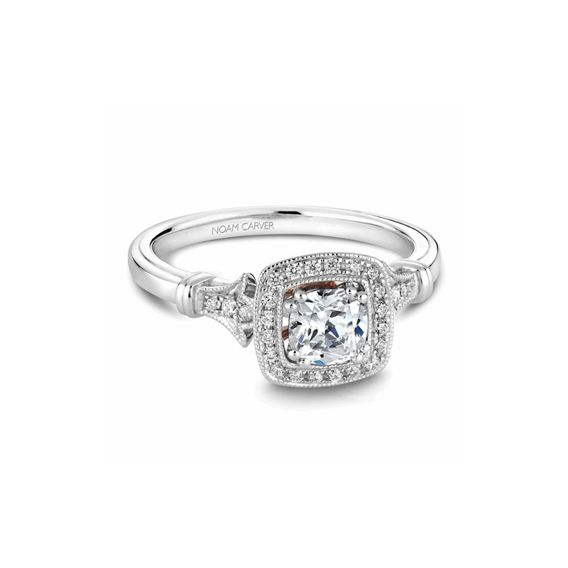 Noam Carver Halo Engagement Ring B076-01A