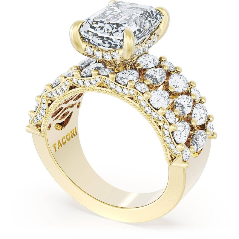 Emerald Solitaire Engagement Ring w/ North South Marquise & Pear Band