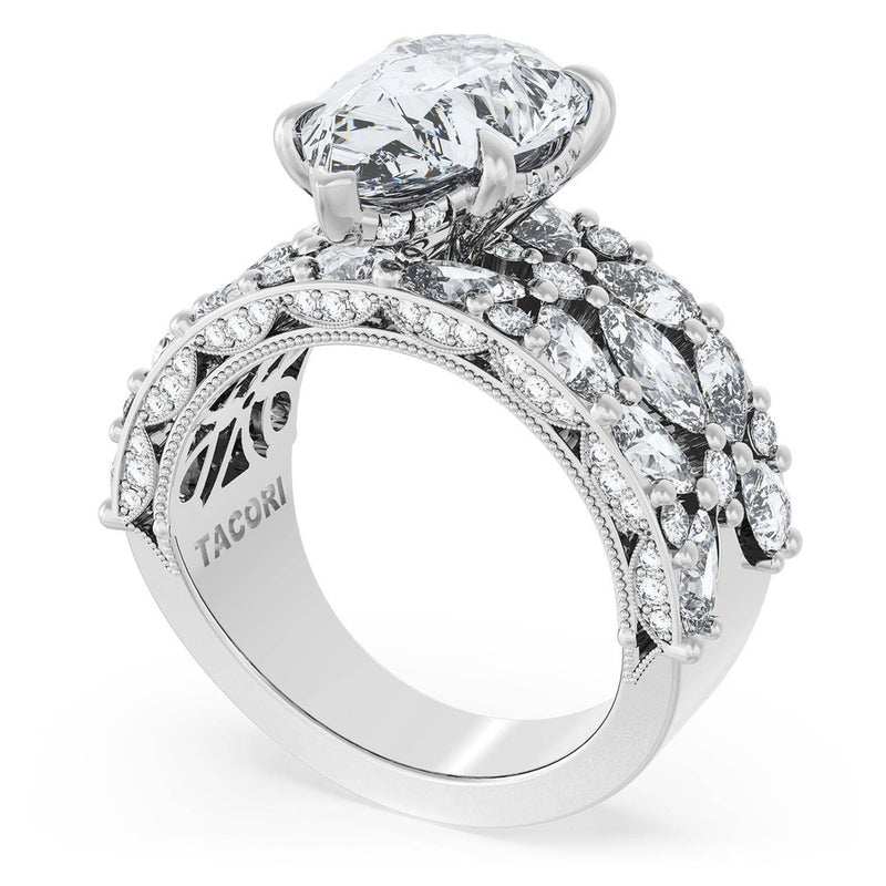 Pear Solitaire Engagement Ring w/ Marquise & Pear Band
