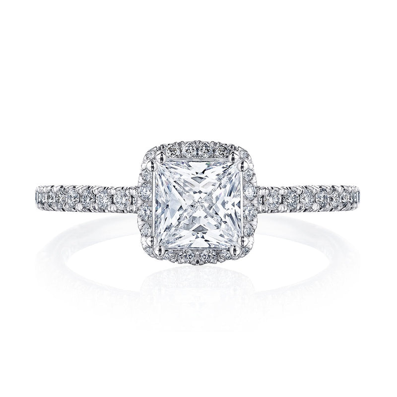 Princess with Cushion Bloom Engagement Ring