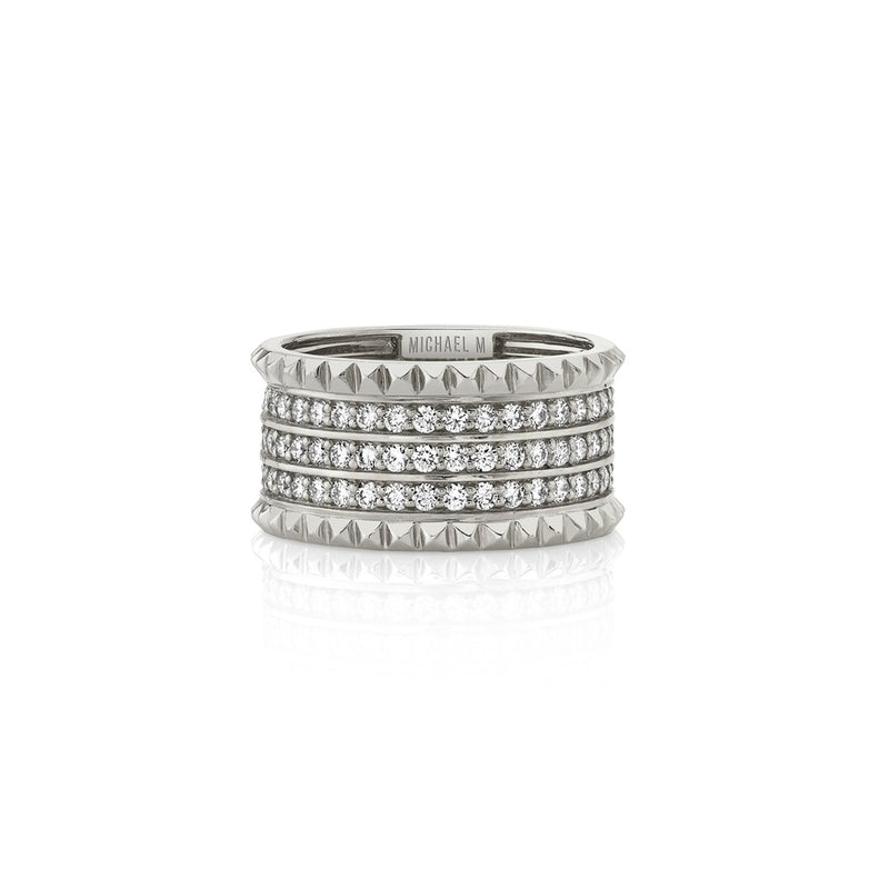 Michael M Tetra Triple Pave Wedding Band B363