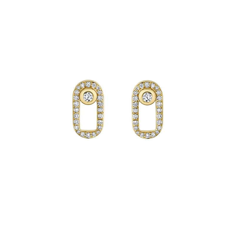 Michael M Link Pave Singleton Stud Earrings ER354PV