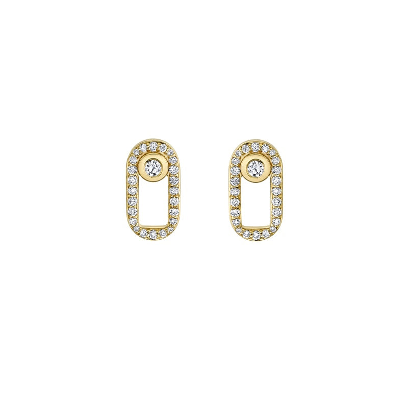 Michael M Link Pave Singleton Stud Earrings ER354PV