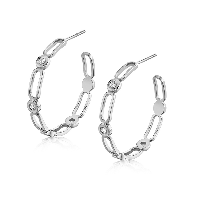 Michael M Link Connection Hoop Earrings ER358
