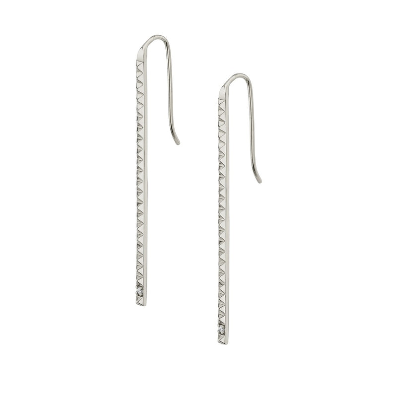 Michael M Tetra Single Stone Foundation Bar Earrings ER369
