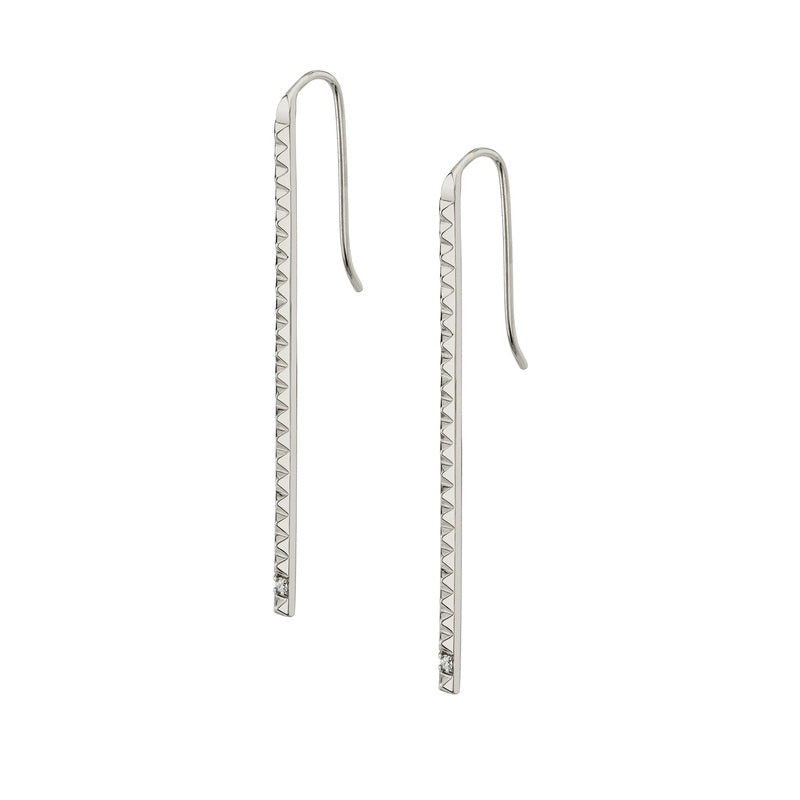 Michael M Tetra Single Stone Foundation Bar Earrings ER369