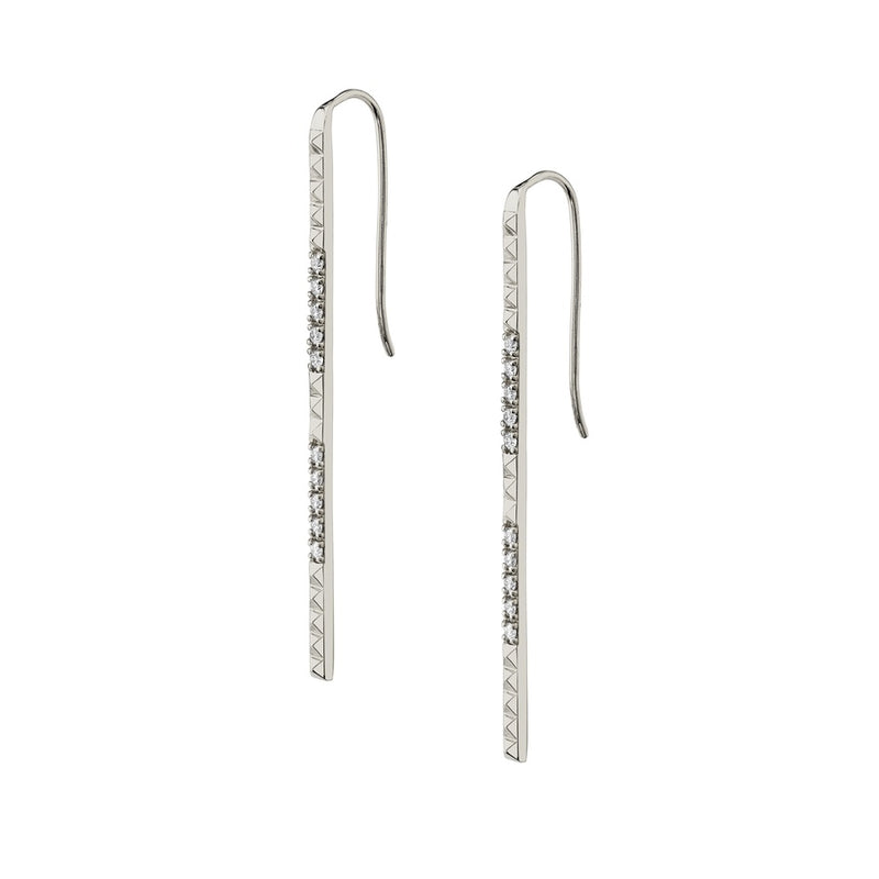 Michael M Tetra Pave Foundation Bar Earrings ER370