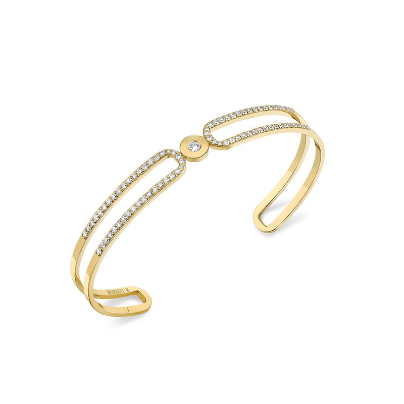 Michael M Link Pave Allignment Cuff Bracelet BR359PVS