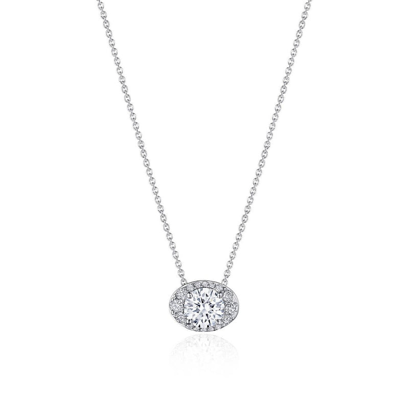 17" Horizontal Oval Bloom Diamond Necklace