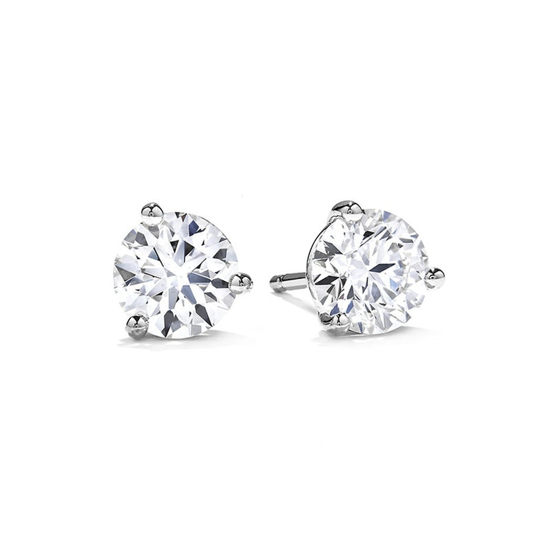 Hearts on Fire Three-Prong Stud Earrings 3SIE0033PL