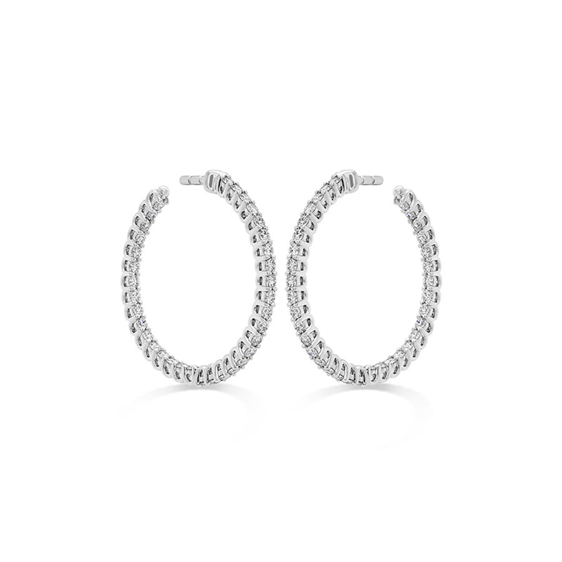 Hearts on Fire Signature Round Inside Out Hoop HOOPSIGIO00878W