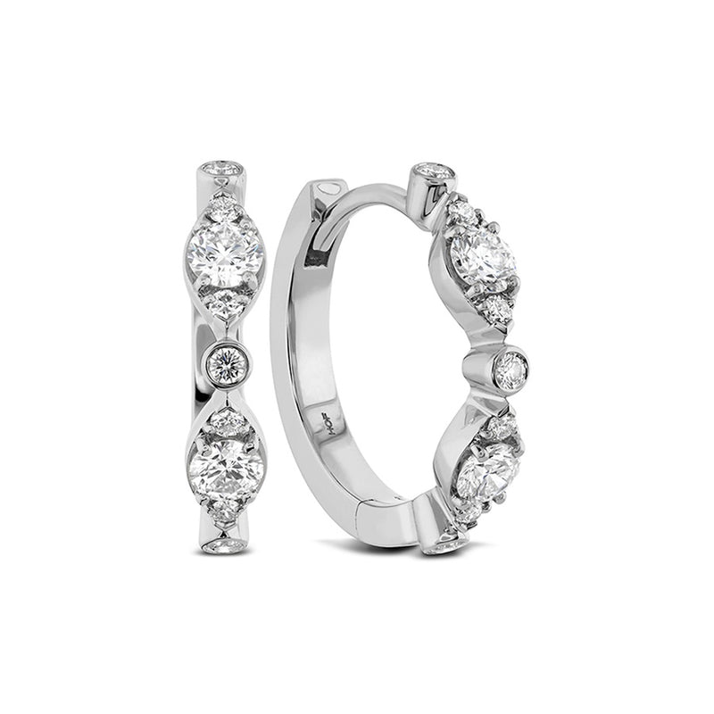Hearts on Fire Bezel Regal Huggie HFEBREGH00358W