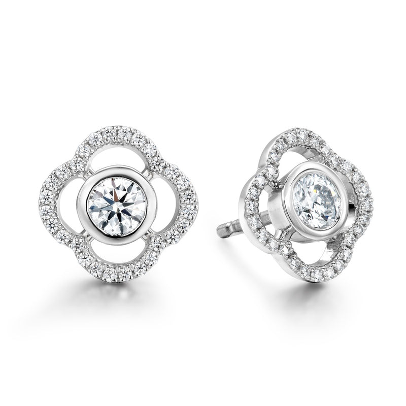Hearts On Fire Signature Petal Bezel Earrings HFESIGPBE00568W-C