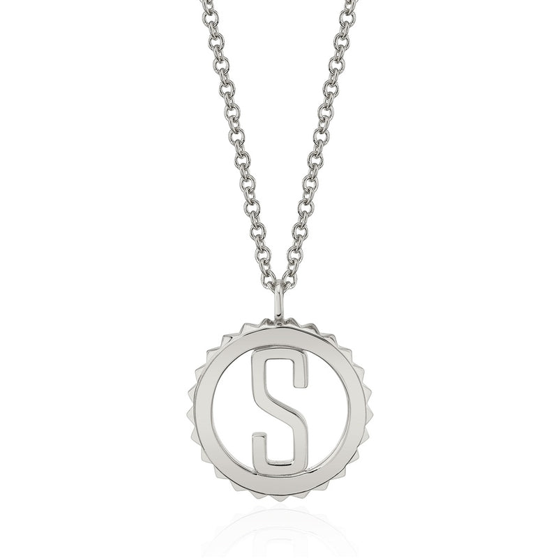 Michael M Mini Tetra Initial Medallion Necklace P364