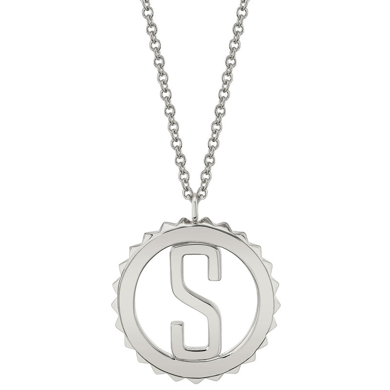 Michael M Tetra Initial Medallion Necklace P366