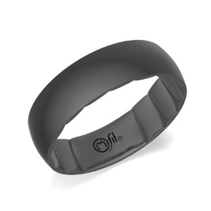 14K BLK RHOD 6MM BAND