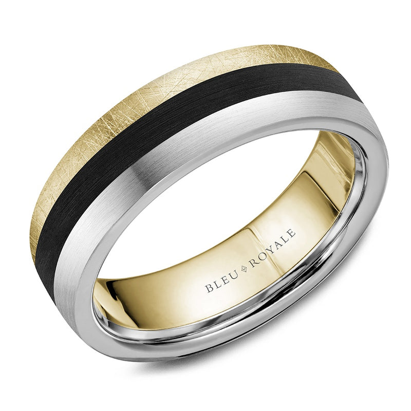 14KY/W/BLK CERMIC WEDD BAND