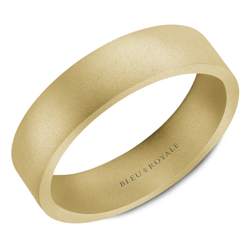 14KY 6MM SANDBLAST WEDD BAND