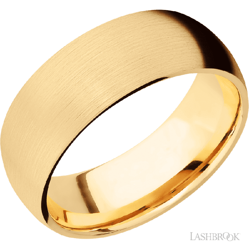 8 mm wide Domed 14K Yellow Gold band.