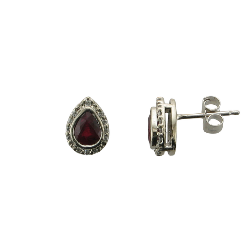 RUBY AND 24=.10CTW DIA EARRINGS