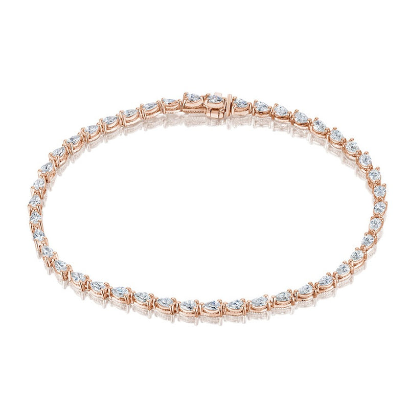 Pear Diamond Tennis Bracelet in 18kt Rose Gold