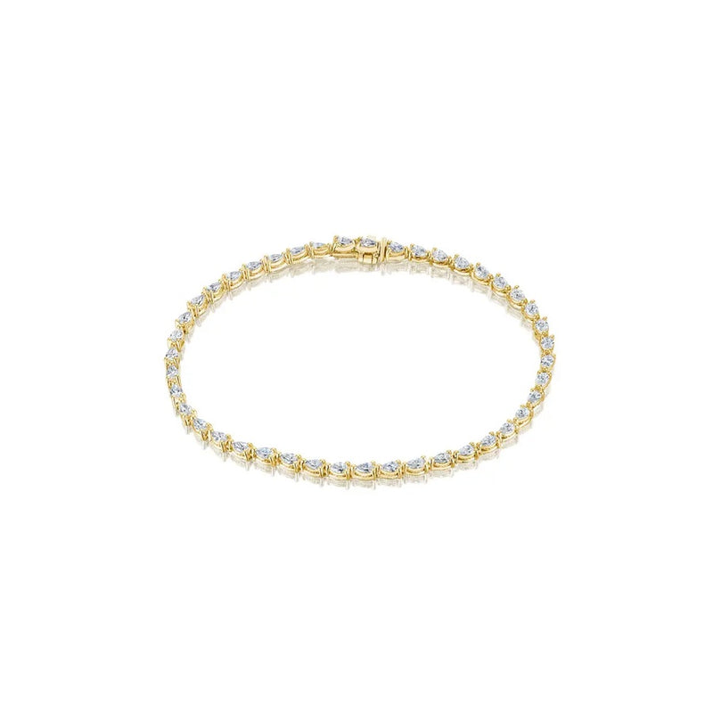 Pear Diamond Tennis Bracelet in 18k Yellow Gold