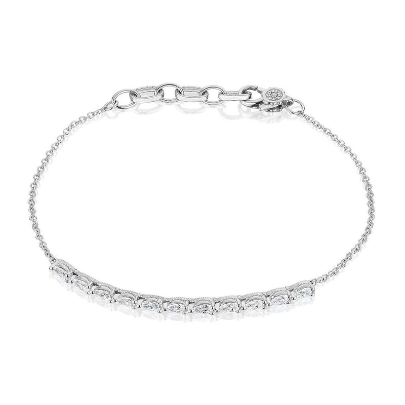 Pear Diamond Bracelet in 18kt White Gold