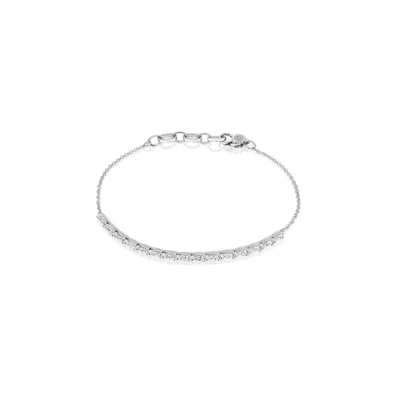 Pear Diamond Bracelet in 18k White Gold