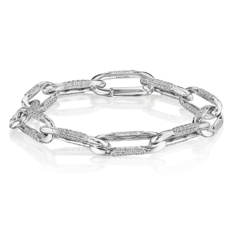 Large Link Bracelet in 18kt White Gold