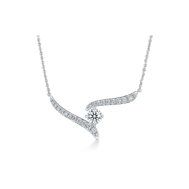Hearts On Fire Vela Crossover Pendant UU2646 : 1.00 : 18 : 18KW : GH/VS