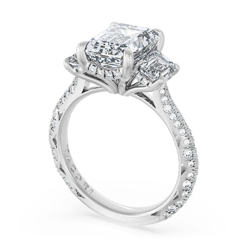 Emerald 3-Stone Engagement Ring