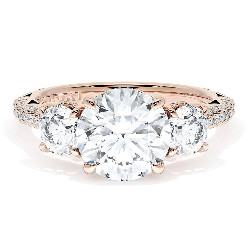 Round 3-Stone Engagement Ring